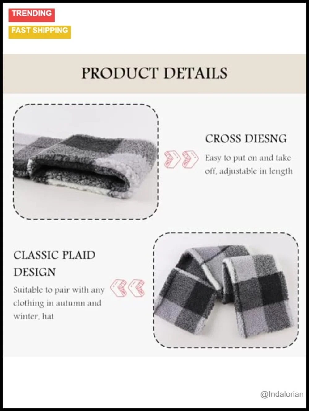 Fleece Winter Scarf Neck Warmer Classic Cold Weather Wrap
